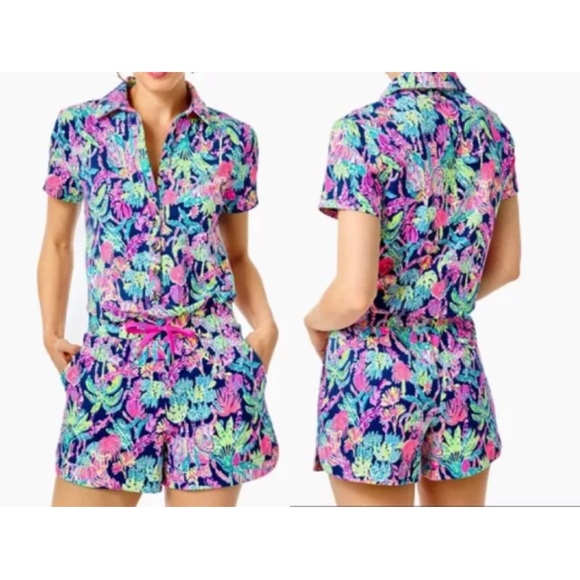 NWT LILLY PULITZER L JORGE ROMPER OYSTER BAY SEEN AND HERD - Picture 5 of 5